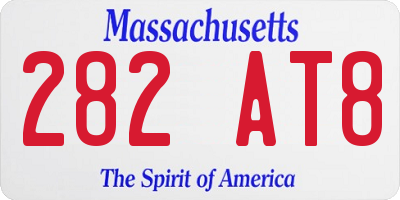 MA license plate 282AT8