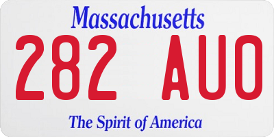 MA license plate 282AU0