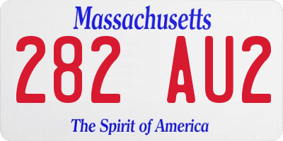 MA license plate 282AU2