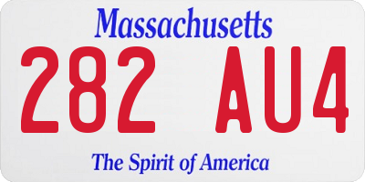 MA license plate 282AU4