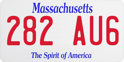 MA license plate 282AU6