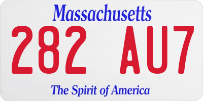 MA license plate 282AU7