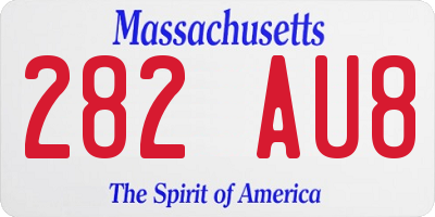 MA license plate 282AU8