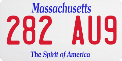 MA license plate 282AU9