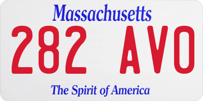 MA license plate 282AV0