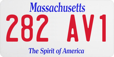 MA license plate 282AV1