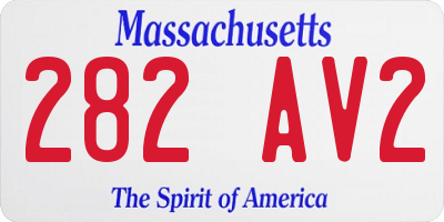 MA license plate 282AV2