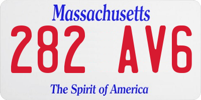 MA license plate 282AV6
