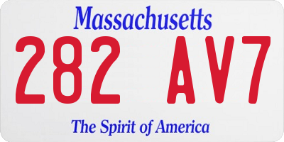 MA license plate 282AV7