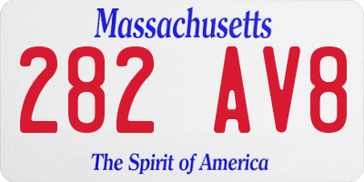 MA license plate 282AV8