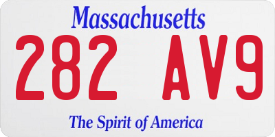 MA license plate 282AV9