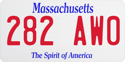 MA license plate 282AW0