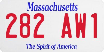 MA license plate 282AW1