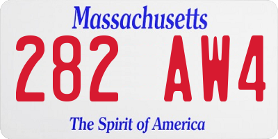 MA license plate 282AW4