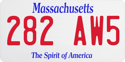 MA license plate 282AW5