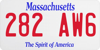 MA license plate 282AW6