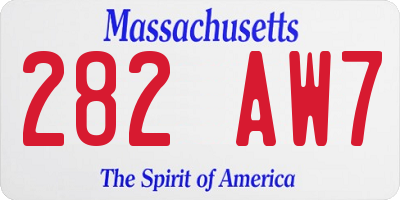 MA license plate 282AW7