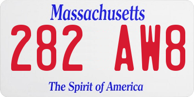 MA license plate 282AW8
