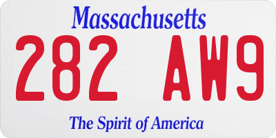 MA license plate 282AW9
