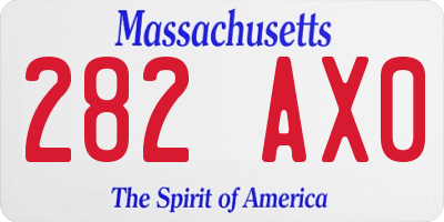 MA license plate 282AX0