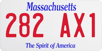 MA license plate 282AX1