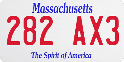 MA license plate 282AX3