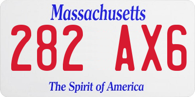 MA license plate 282AX6