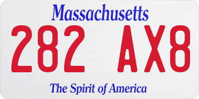MA license plate 282AX8