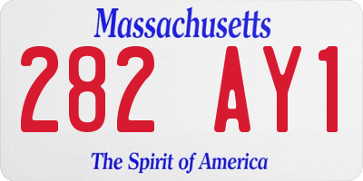 MA license plate 282AY1