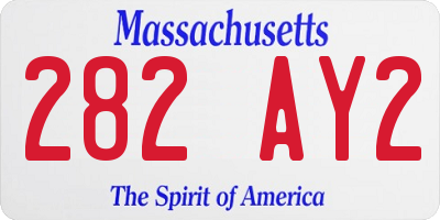 MA license plate 282AY2