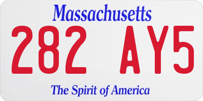 MA license plate 282AY5