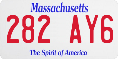 MA license plate 282AY6