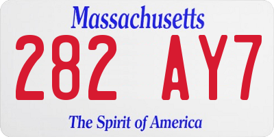 MA license plate 282AY7