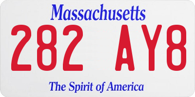 MA license plate 282AY8