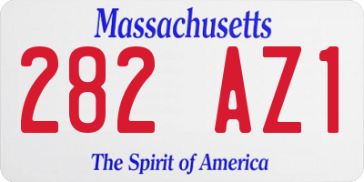 MA license plate 282AZ1