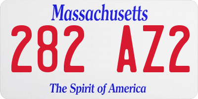 MA license plate 282AZ2
