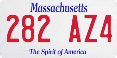 MA license plate 282AZ4