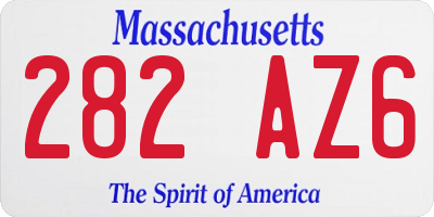 MA license plate 282AZ6