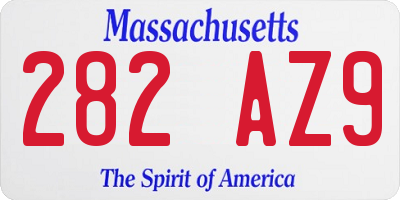 MA license plate 282AZ9