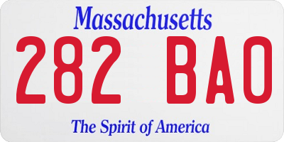 MA license plate 282BA0