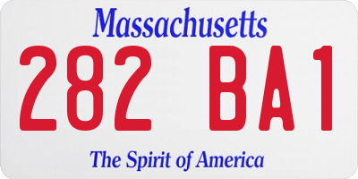 MA license plate 282BA1