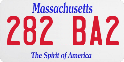 MA license plate 282BA2