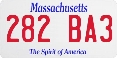 MA license plate 282BA3