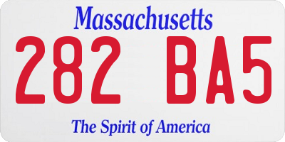 MA license plate 282BA5