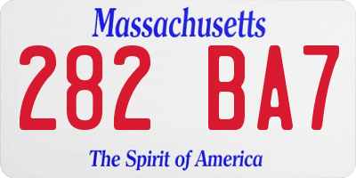 MA license plate 282BA7