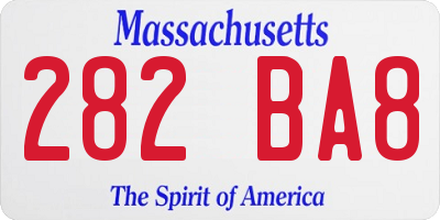 MA license plate 282BA8