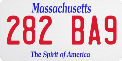 MA license plate 282BA9