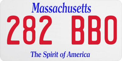 MA license plate 282BB0