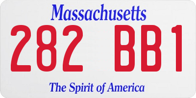 MA license plate 282BB1