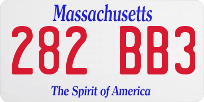 MA license plate 282BB3